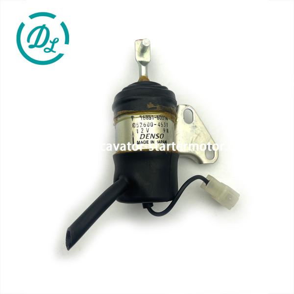 Solénoïde d'arrêt de carburant 12VDC EexcavaStart Kubota pour moteurs D722 Z482