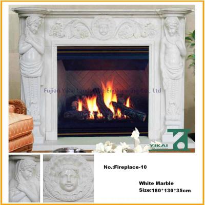 Stone Marble Electric Fireplace Carved Granite Mantel for Indoor Decoration