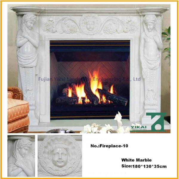 Stone Marble Electric Fireplace Carved Granite Mantel for Indoor Decoration
