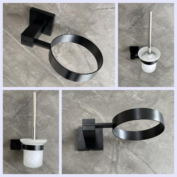 Почищенная щеткой щетка туалета со стеной ручки металла установила щетку чистки Bathroom