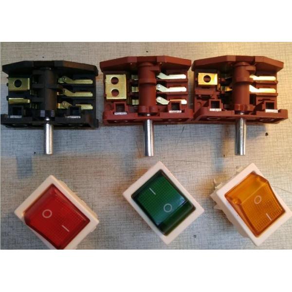 Red 4 Position Rotary Switch , 16A Oven Selector Rotary Switch Metal Spindle