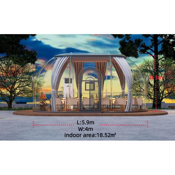 Camping Outdoor Bubble Tents 18.52M2 Pre Fabricated Homes Dome Transparent Tent 3M