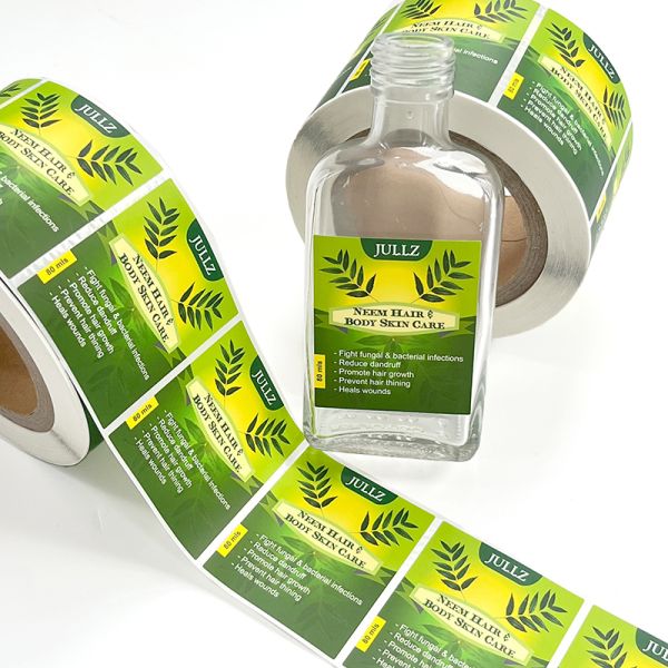 Waterproof Matte  White Vinyl Bottle Sticker Logo Self Adhesive Body Skin Care Printing Clear Label Sticker Factory