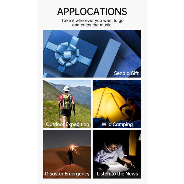 Multifunction Rechargeable Solar Powered Radio AM FM Radio Music With LED Torch