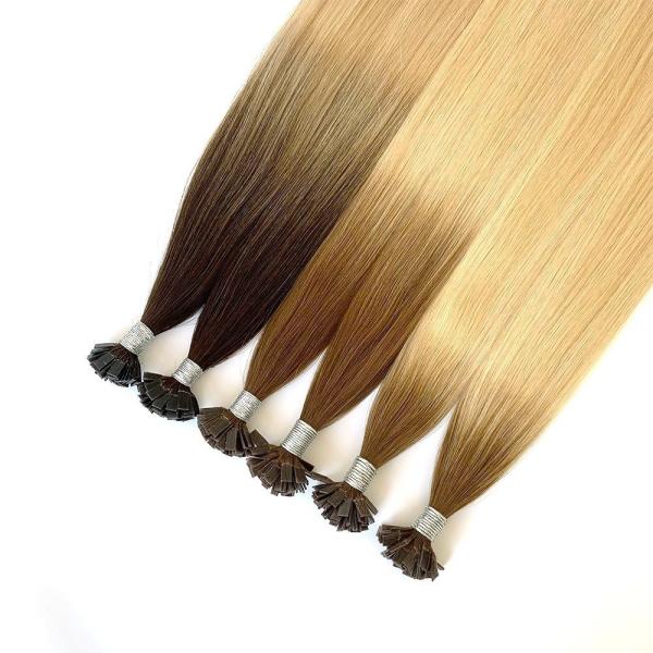 Double Drawn Human Hair Flat Tip Keratin Extensions 100% Healthy Virgin Remy Hair