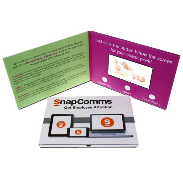 Cartes de visite vidéo LCD au format GIF avec 2 Go de mémoire et format audio WMA