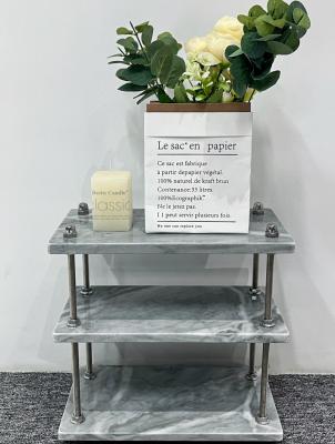 Multi Tier Marble Shelf Table Custom Craft Marble High Durability