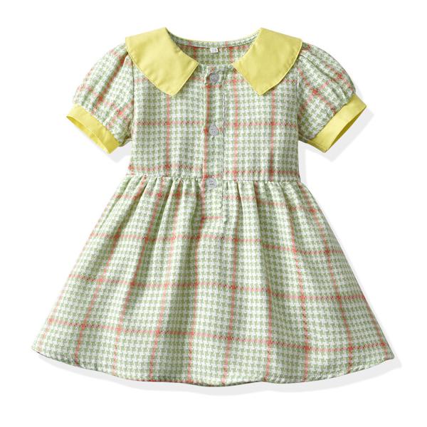 A bolha da lapela da manta curto Sleeved roupa de S da princesa Dress Summer Children '