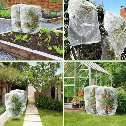 White Plastic Mesh Produce Vegetable Protection Bags Breathable And Eco Friendly