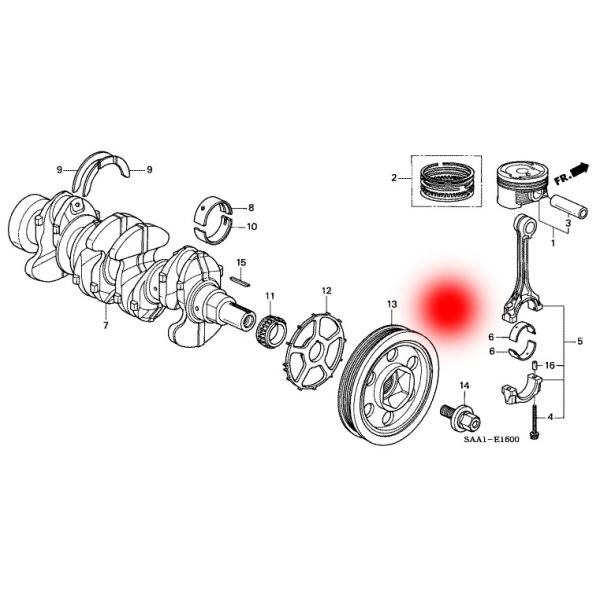 OEM 13810-PWA-003 13810-PWA-000 BELT PULLEY, CRANKSHAFT FOR HONDA ACCORD IV