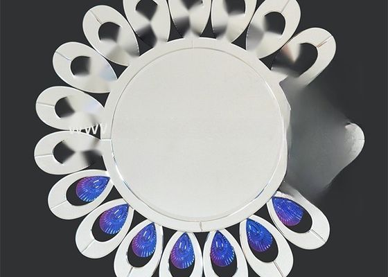 PEACOCK MIRROR 91X91X2.2CM Decorative Wall Mirror with SILVER MIRROR and MDF Backing