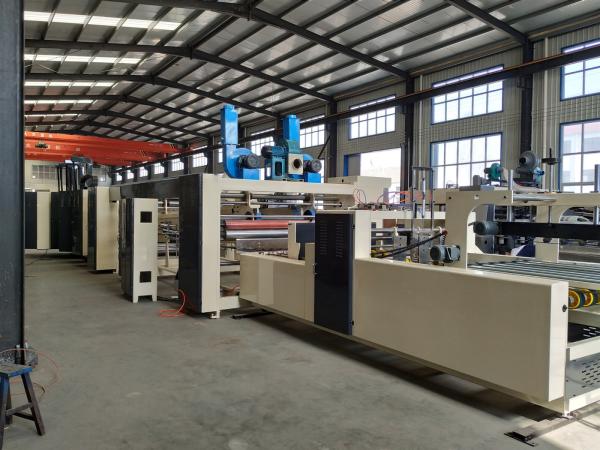 Printing Gluing Corrugated PLC Cardboard Box Manufacturing Machine