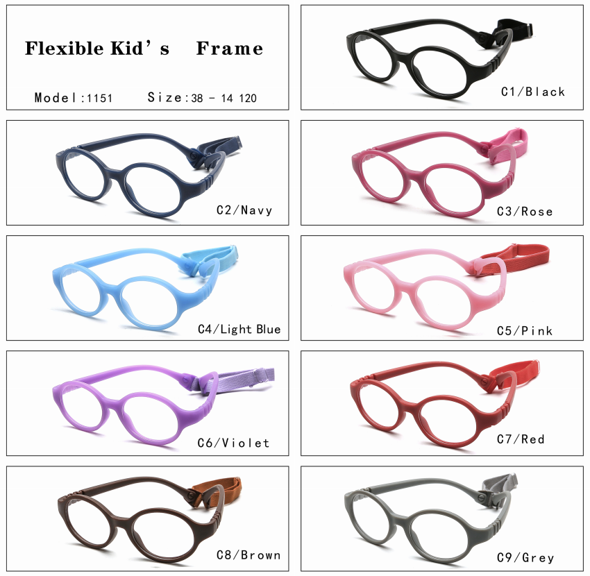 Гибкие дети обрамляют круглые оптически стекла TR90 для детей читая Eyewear