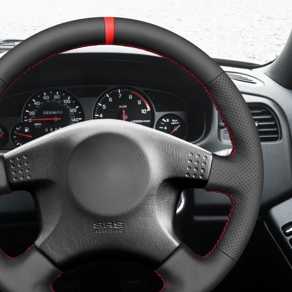 DIY Hand Sewing Mewant Steering Wheel Wrap for Nissan Skyline ECR33 R33 GTR 1995-1998