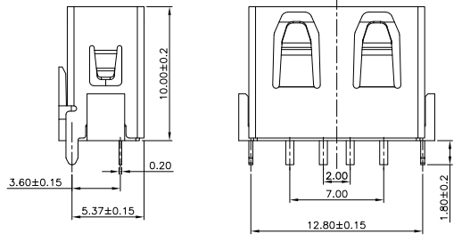 Straight DIP Short Type Usb 2.0 Female Connector L10mm Red Housing