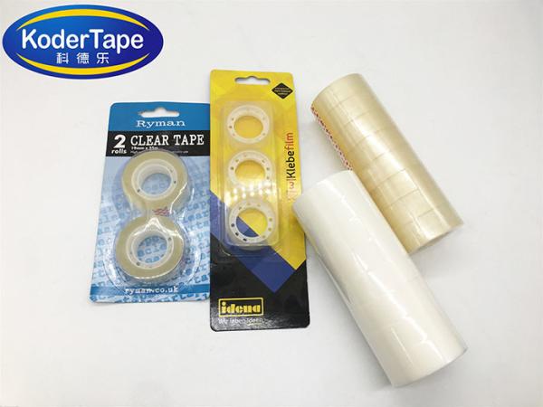 20mic Logo Printed Waterbase Acrylic Glue Super Crystal Bopp Film Stationery Tape