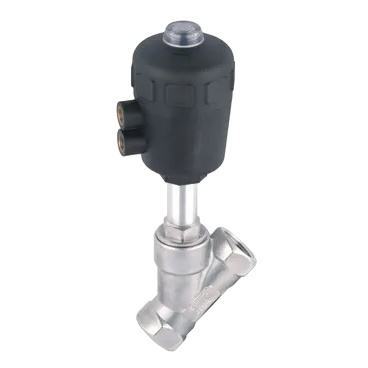 Y Type Pneumatic Angle Seat Valve Thread Stainless Steel Pneumatic Globe Valve for Steam Water Treatment Pipeline