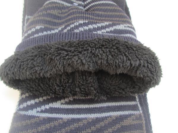 MENS acrylic hat&scarf--Jacquard winter set--soft plush lining--Winter or outdoor use