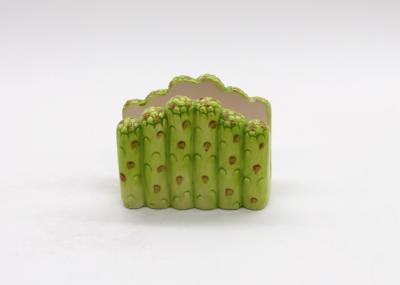 Green Asparagus Ceramic Napkin Holder Handmade Dolomite Tableware Room Decoration