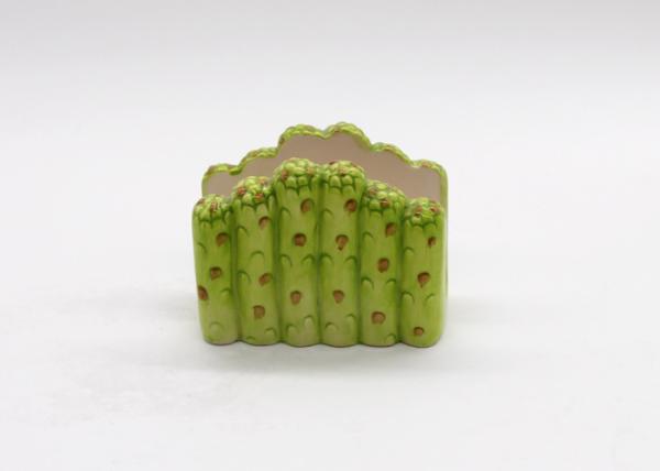 Green Asparagus Ceramic Napkin Holder Handmade Dolomite Tableware Room Decoration