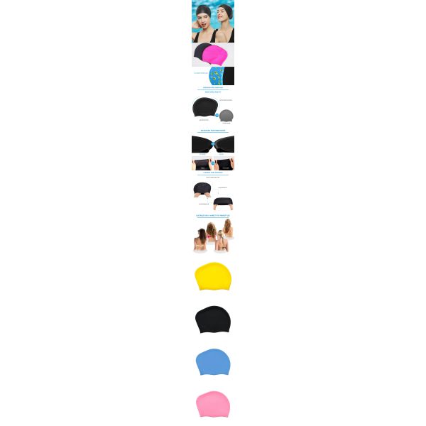 Customizable Logo Silicone Swimming Cap For Long Hair Non Slip Design For Training