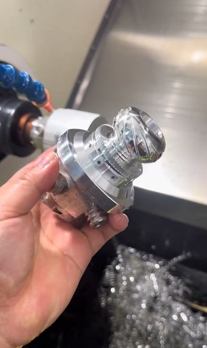 Turn-mill composite part machining