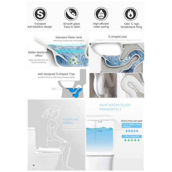 Ceramic One Piece Bathroom Toilets Modern Sanitary Ware Comfort Height