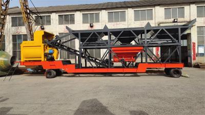 YHZS100 Forced Mobile Two Silo Speed Mobile Mixing Plant 100m3/H Productivity
