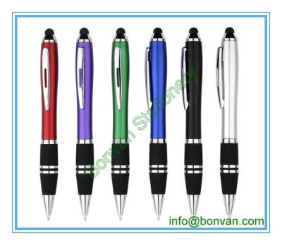 satin plastic pen,satin color plastic touch stylus pen