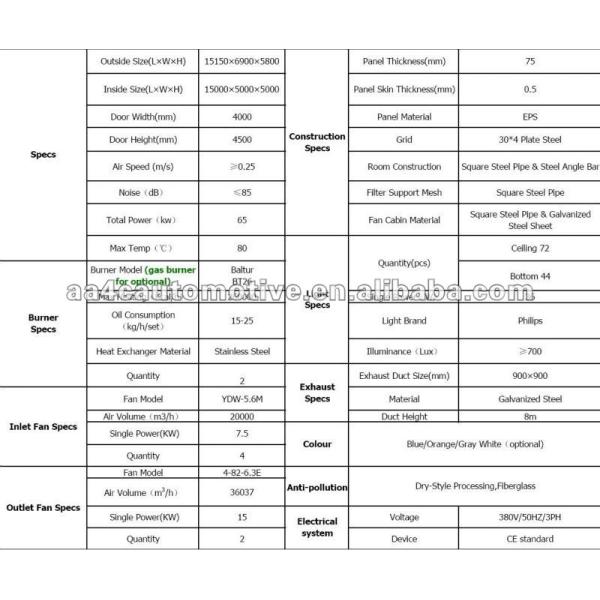 AA4C auto spray booth  spraybooth  car painting booth auto spray booth  car painting oven customized size  truck bus spraybooth