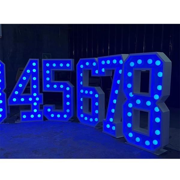 LED Bulb Sign Letter for Wedding Birthday Events With Stainless Steel Marquee Letters