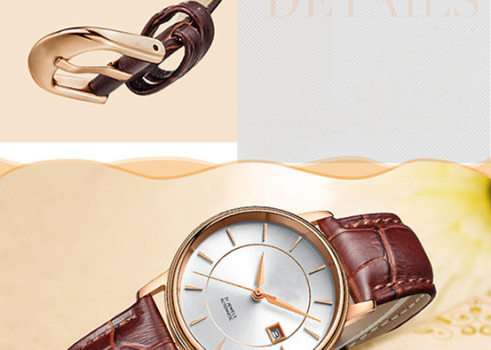 Lovers Brown Automatic Watch , Stainless Steel Automatic Leather Strap Watch