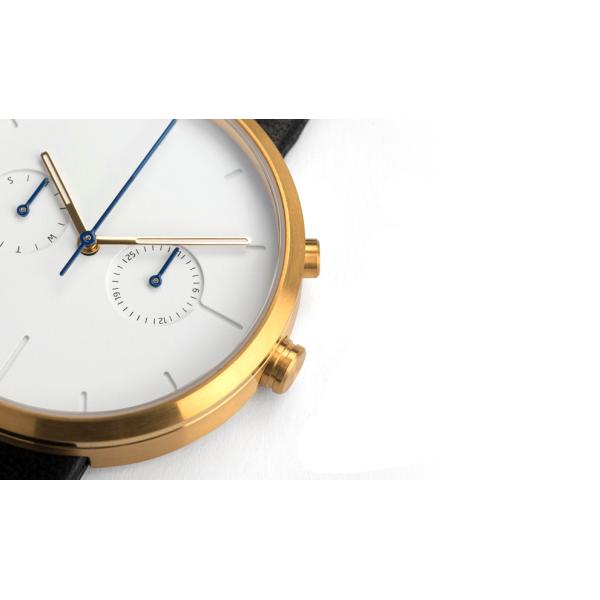 Black Leather Strap Watch Mens Round SS Case Mens Water Resistant Watches