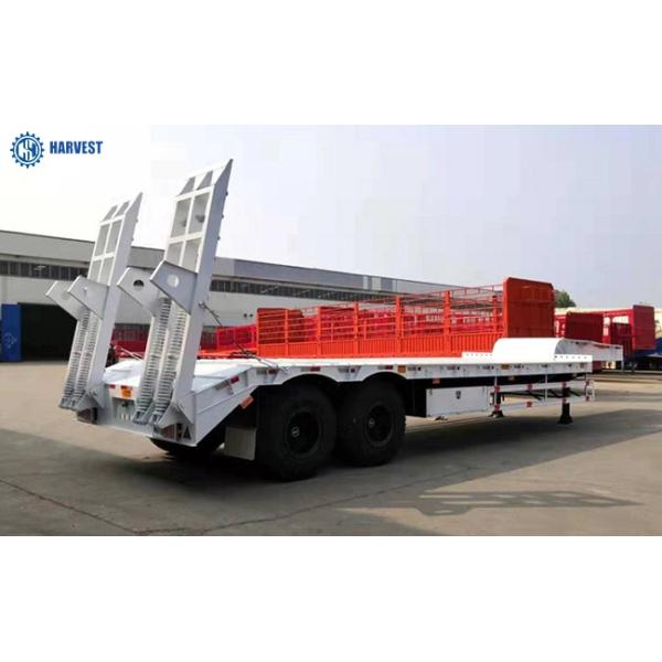 12.00R20 8pcs Tires 40 Ton Loading Capacity Harvest 2 Axles Lowbed Semi Trailer