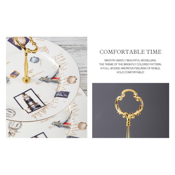 CE Two Tier Cake Stand 20.5cm Porcelain Serving Set