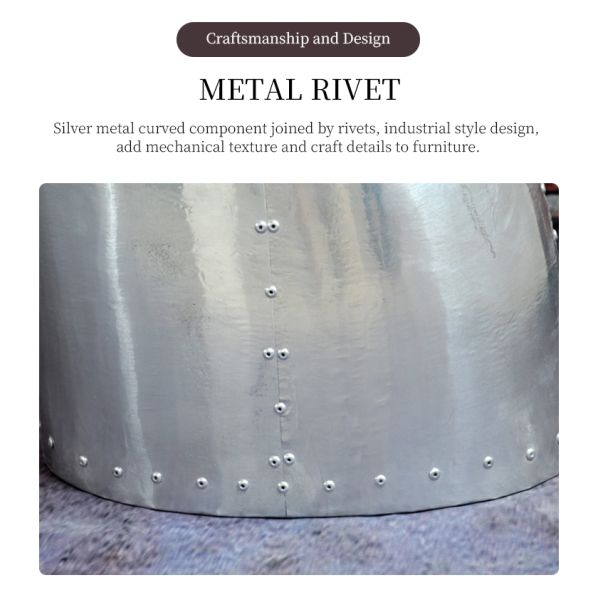 Nidea #311 Aviator Retro Industrial Loft Style Aluminum Handmade Coffee Table with Chair for Living Room