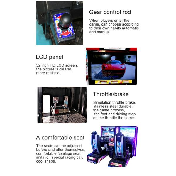Двойные игроки опережают участвовать в гонке имитатор участвуя в гонке игровой автомат с красными местами