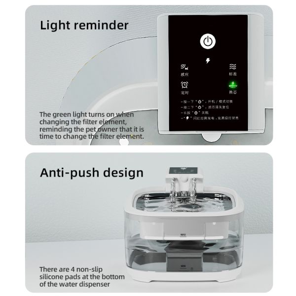 Eco-Friendly Large Capacity Wireless Smart Pet Water Fountain with 304 Stainless Steel & PC Automatic for Cats & Dogs Indoor Use
