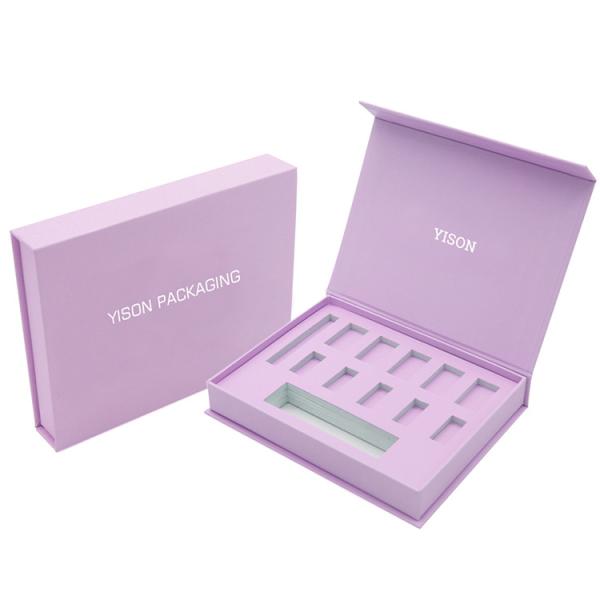 Recycled Paper Nails Packaging Box With Bag , Gift Press On Nail Packaging Box