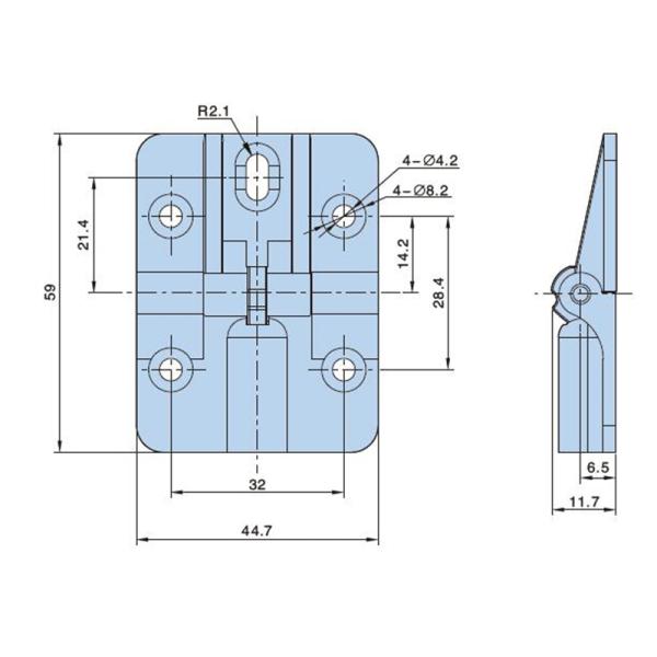 Adjustable 90 Degree Butt Door Hinges Zinc Alloy Limit Folding