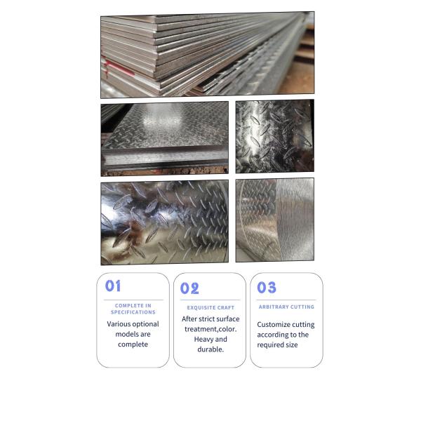 Customizable 40g/m2 Zinc Layer Mid Hard Galvanized Pattern Steel Plate 1.5*1250mm