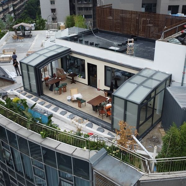 Aluminum Retractable Electric Roof for Patio Glass House & Sunroom-Durable Retractable Glass Sunroom Solution
