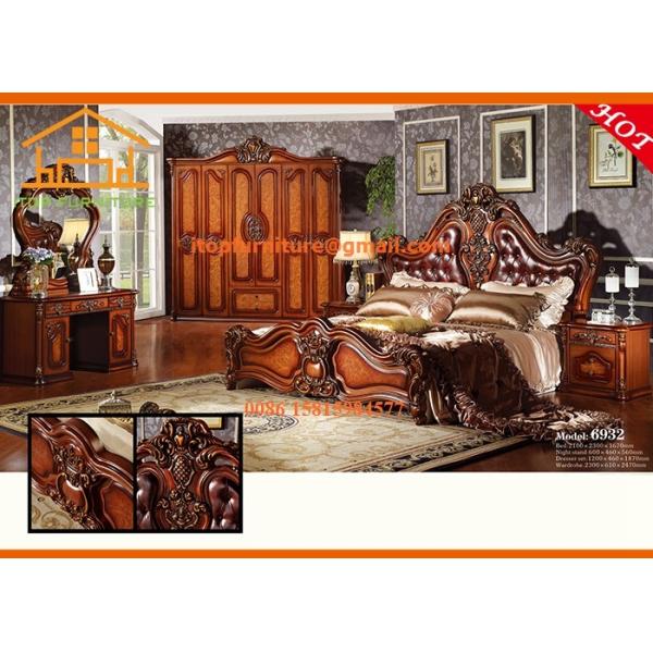 American style Solid oak antique wooden cheap furniture bedroom set