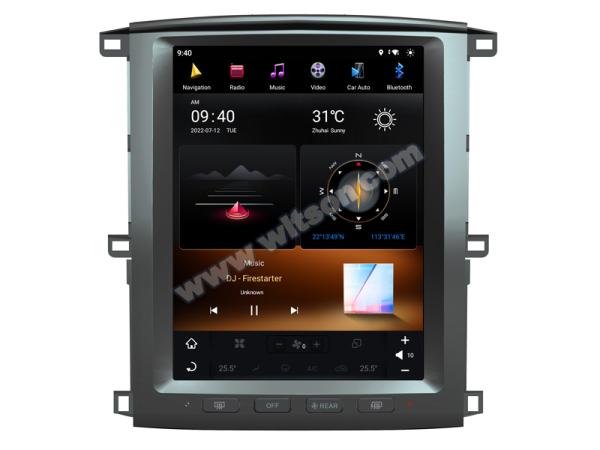 12.1 Screen Tesla Vertical Android Screen For Toyota Land Cruiser 100 GX LC100 Lexus LX470 2002-2007 Car Multimedia Stereo GPS Carplay Player