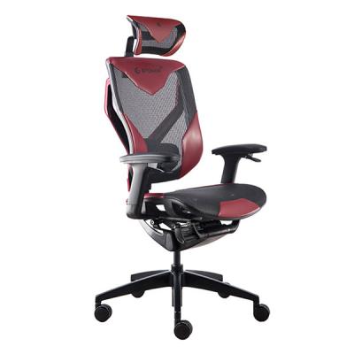 Black Frame Wine Swivel Gaming Chair Modern Mesh Breathable PU Designed