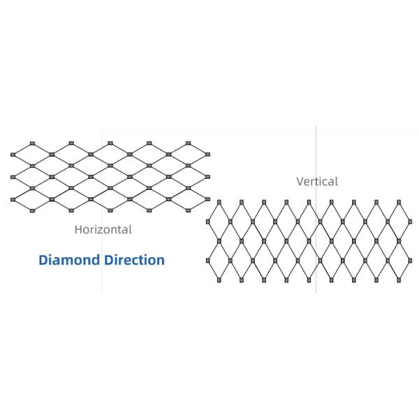 Malla inoxidable de la cuerda de alambre de acero del diamante 60*60m m de Inoxidable
