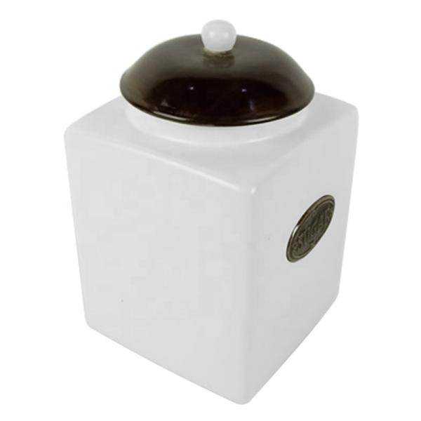 Керамические герметичное хранилище банки Чай Сахар Кофе хранилище продуктов питания Канстер с черным крышкой