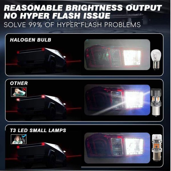 Newest Innovative T3 Dual Color Switchback CANBUS LED Bulb 1157 BAY15D With 1200LM Anti Hyper Flash Amber Turn Signal Light and White DRL
