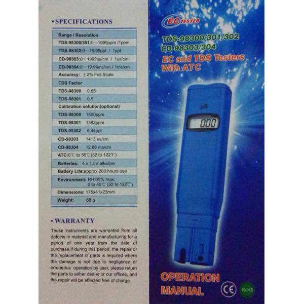 TDS-98302 DIST 2 TDS meter TDS tester family