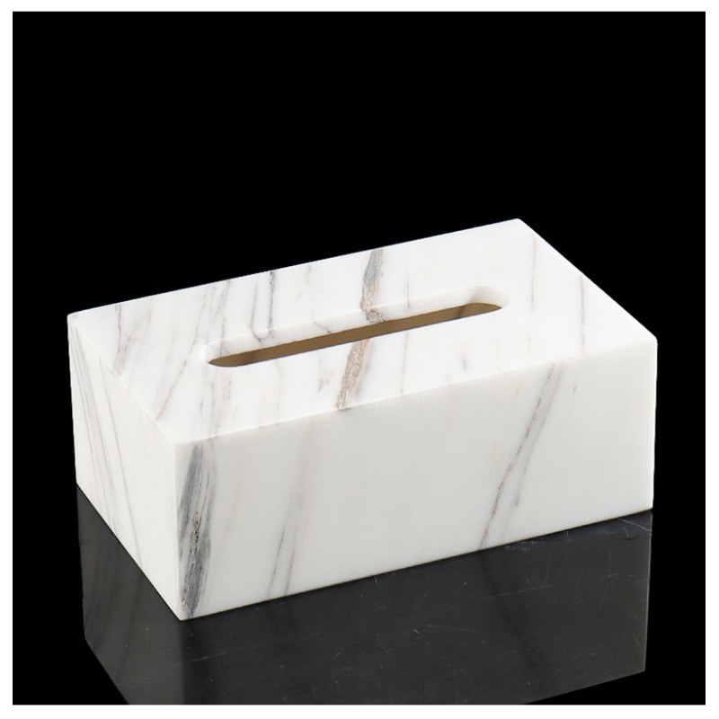 Wholesale Luxury Modern Marble Tissue Paper Storage Box for Living Room Dining Tables Desktop